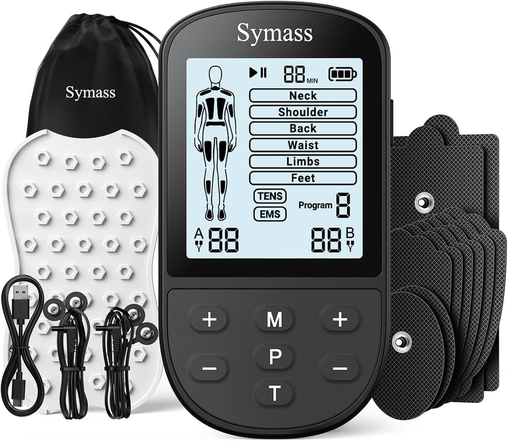 TENS Unit Muscle Stimulator Dual Channel EMS Massager with 24 Modes, 10 Pads

