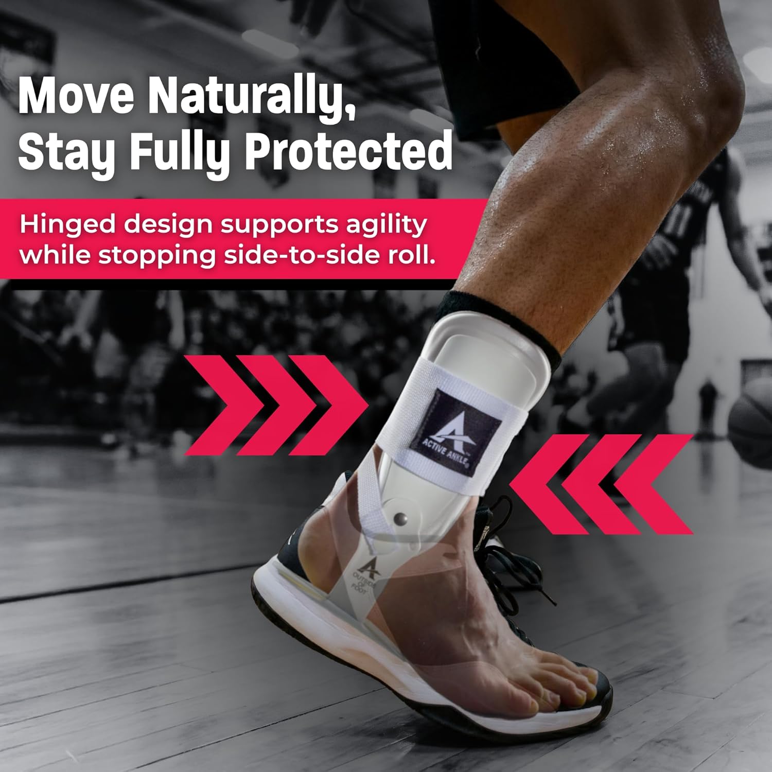 Active Ankle T2 Rigid Ankle Brace with Adjustable Strap, EVA Padding

