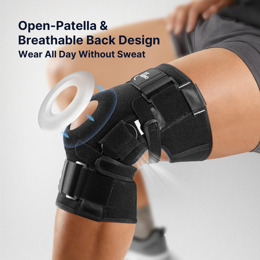 Fit Geno ReActive+ Hinged Knee Brace with Side Stabilizers and Removable Metal Hinges

