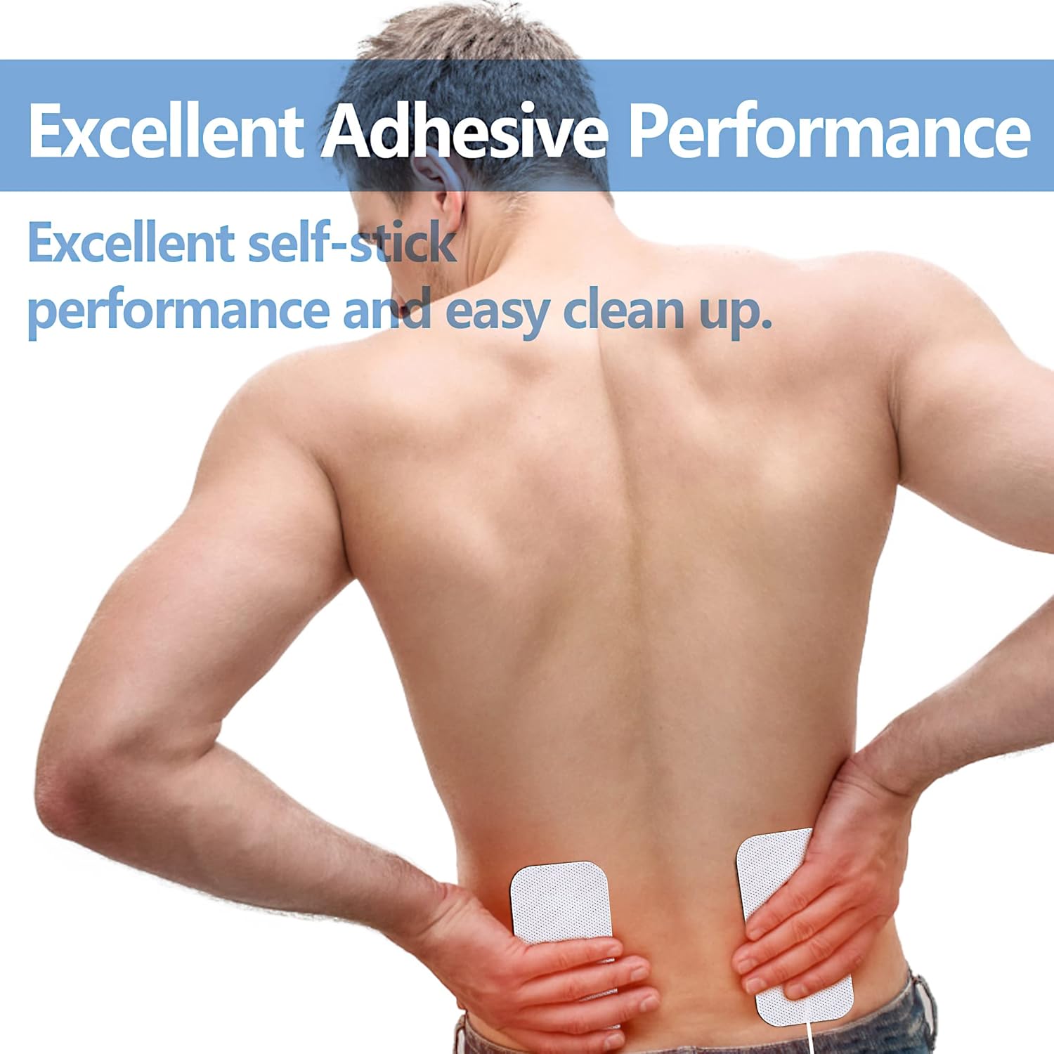TENS Unit Replacement Electrode Pads, Reusable Latex-Free Self-Stick 24 Pack

