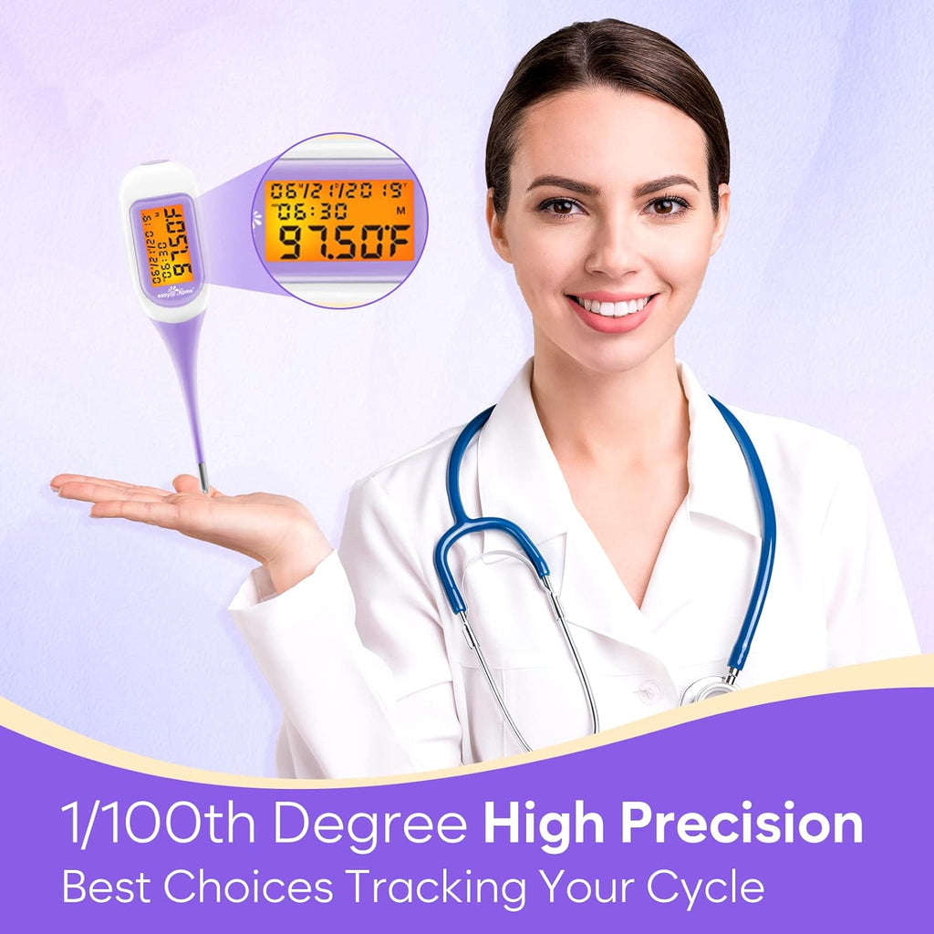 Easy@Home Smart Basal Thermometer with Premom Auto BBT Sync, Large Backlit Screen

