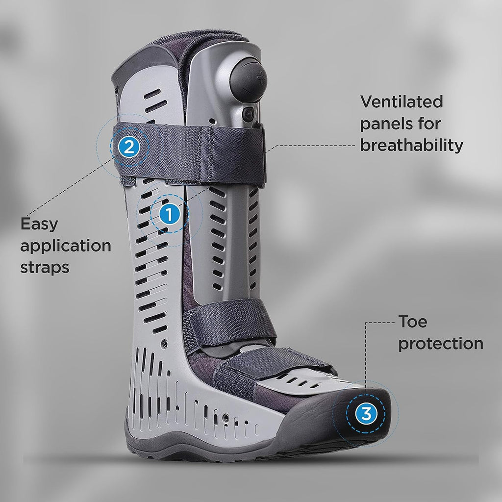 Ossur Rebound Air Walker Boot with Air Pump Rocker Bottom and Compression Straps

