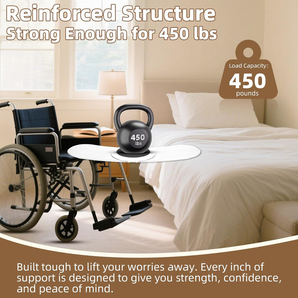 Wheelchair Transfer Board with Sliding Disc and EVA Anti-Slip Pad, 330 lb Capacity

