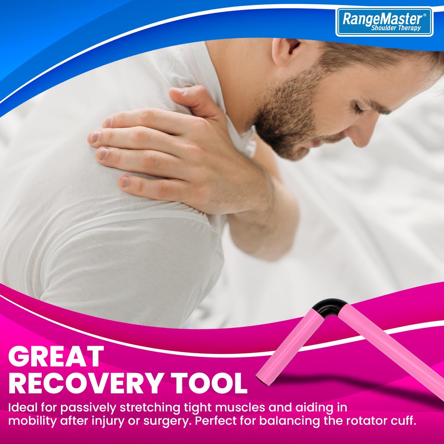 RangeMaster ShoulderWand Therapy Stretching Tool, Collapsible Stretch Bar

