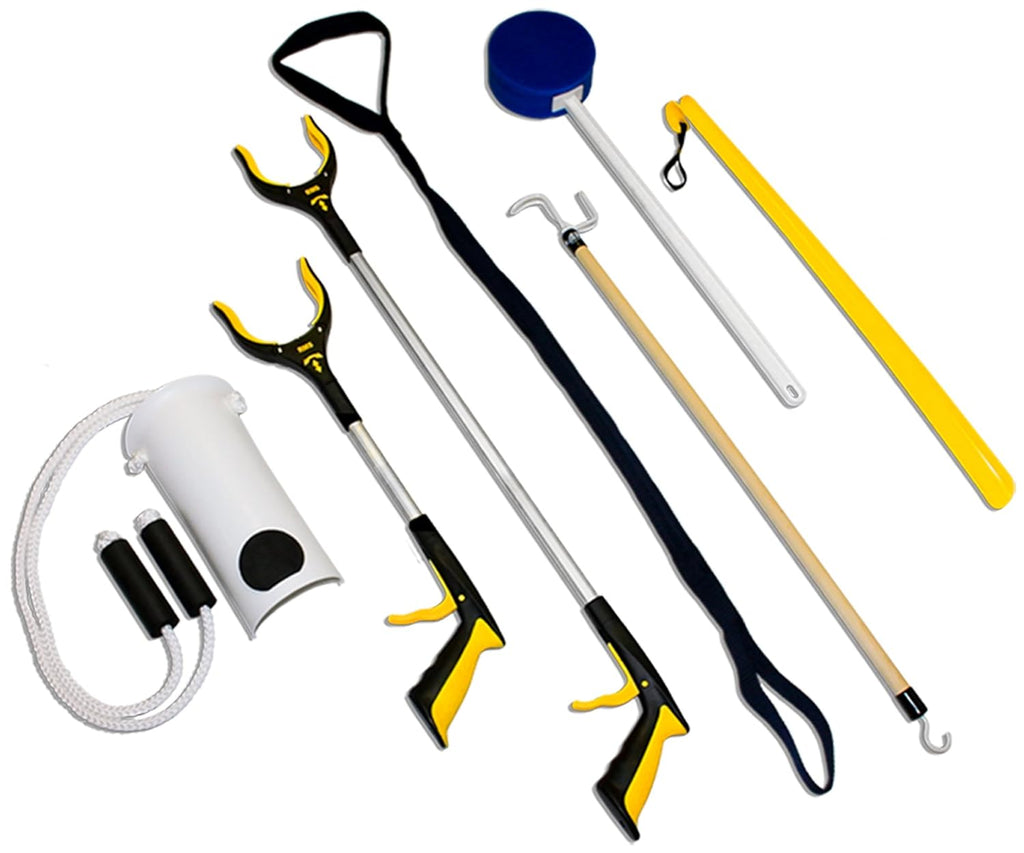 RMS Hip & Knee Kit with Leg Lifter, Rotating Reachers, Sock Aid, Dressing Stick

