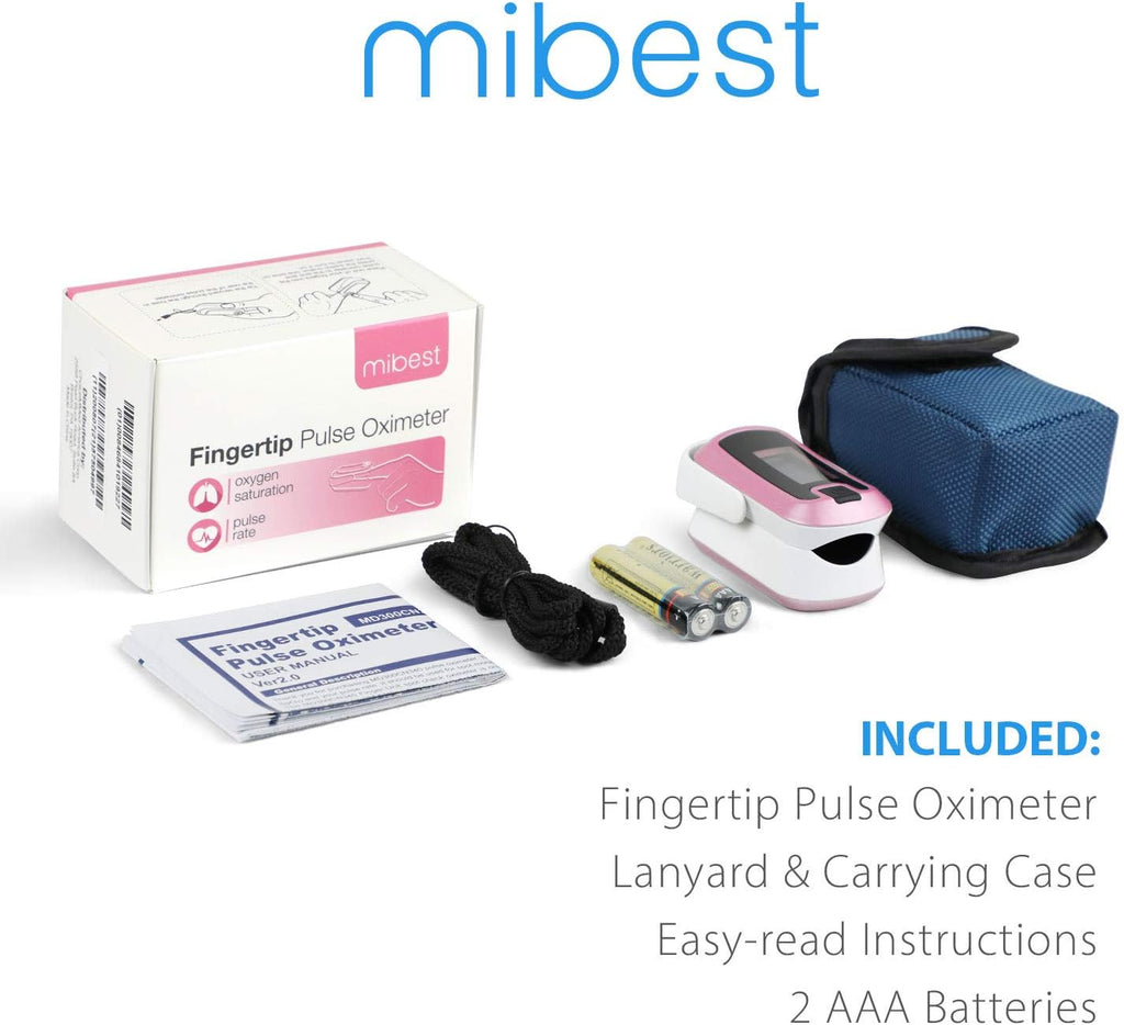 mibest OLED Finger Pulse Oximeter, SpO2 O2 Meter, Dual Color Display

