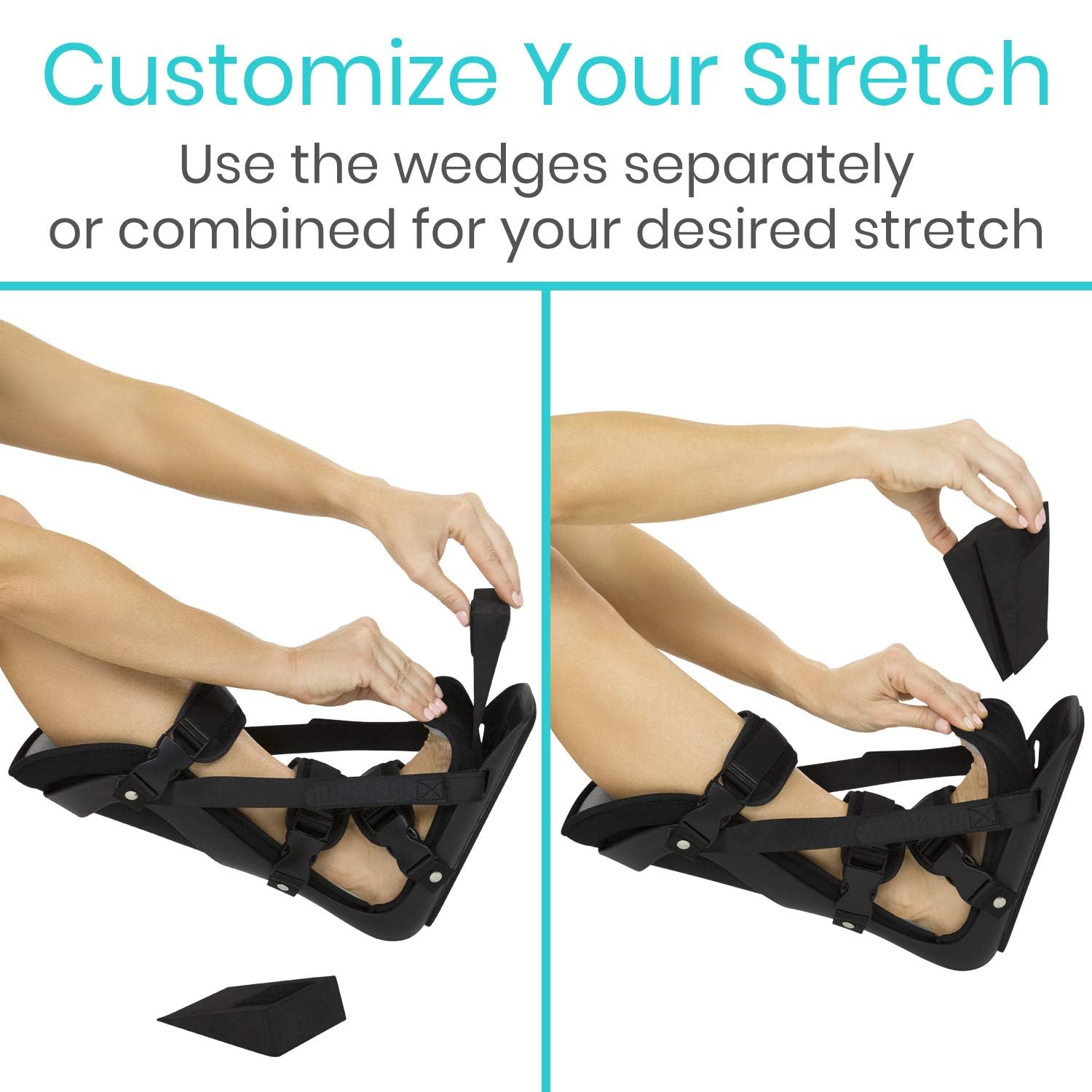 Vive Plantar Fasciitis Night Splint, Achilles Support Brace with Adjustable Straps

