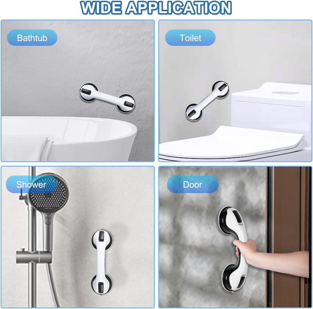Grab Bars Suction Shower Handle for Bathtub and Shower, Non-Slip Safety Aid (2-Pack)

