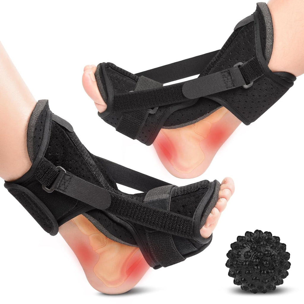 Plantar Fasciitis Night Splint Brace with Memory Foam Pad and Adjustable Straps

