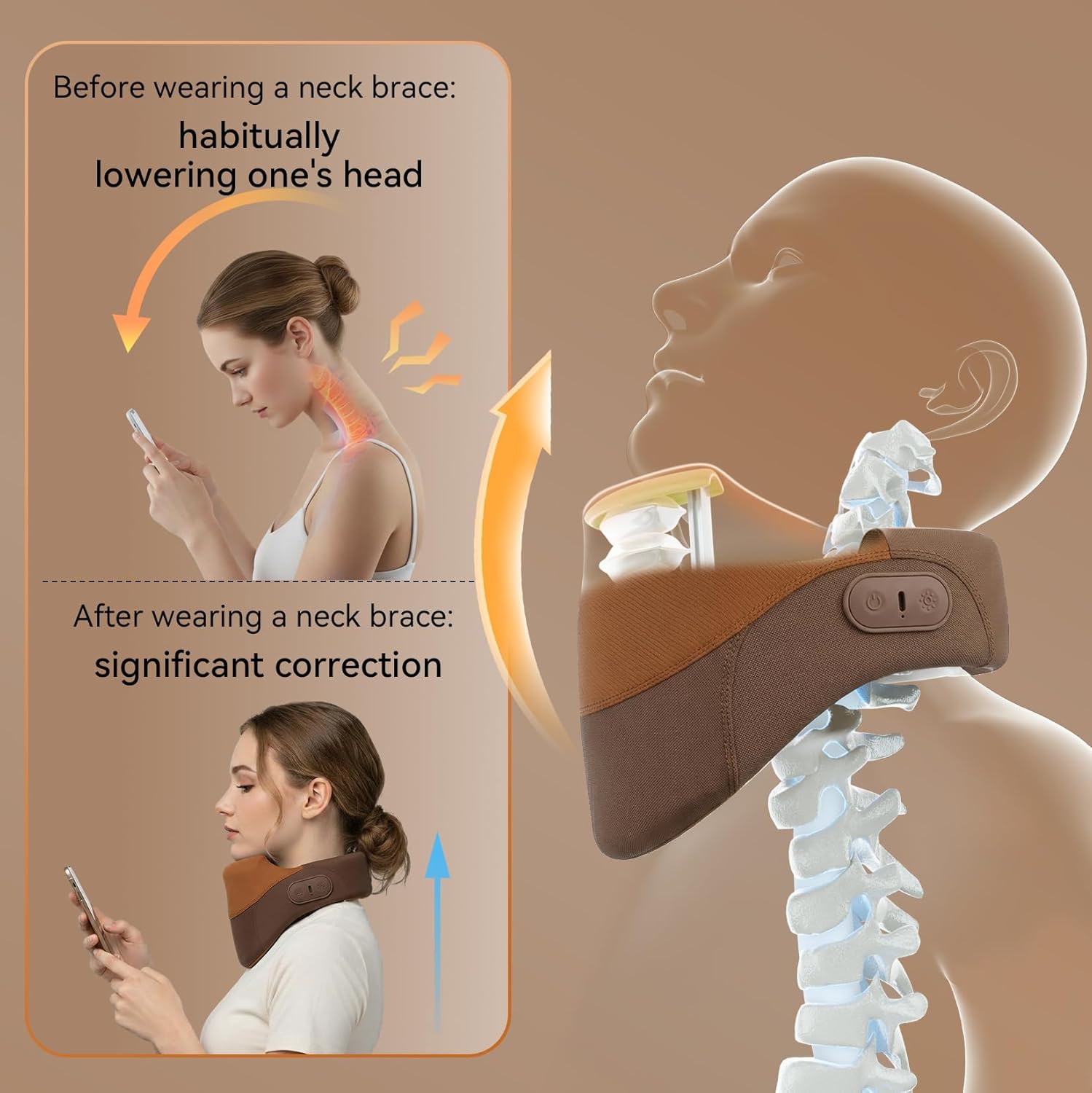 Yunari Cordless Neck Brace for Cervical Spine Posture Correction & Traction


