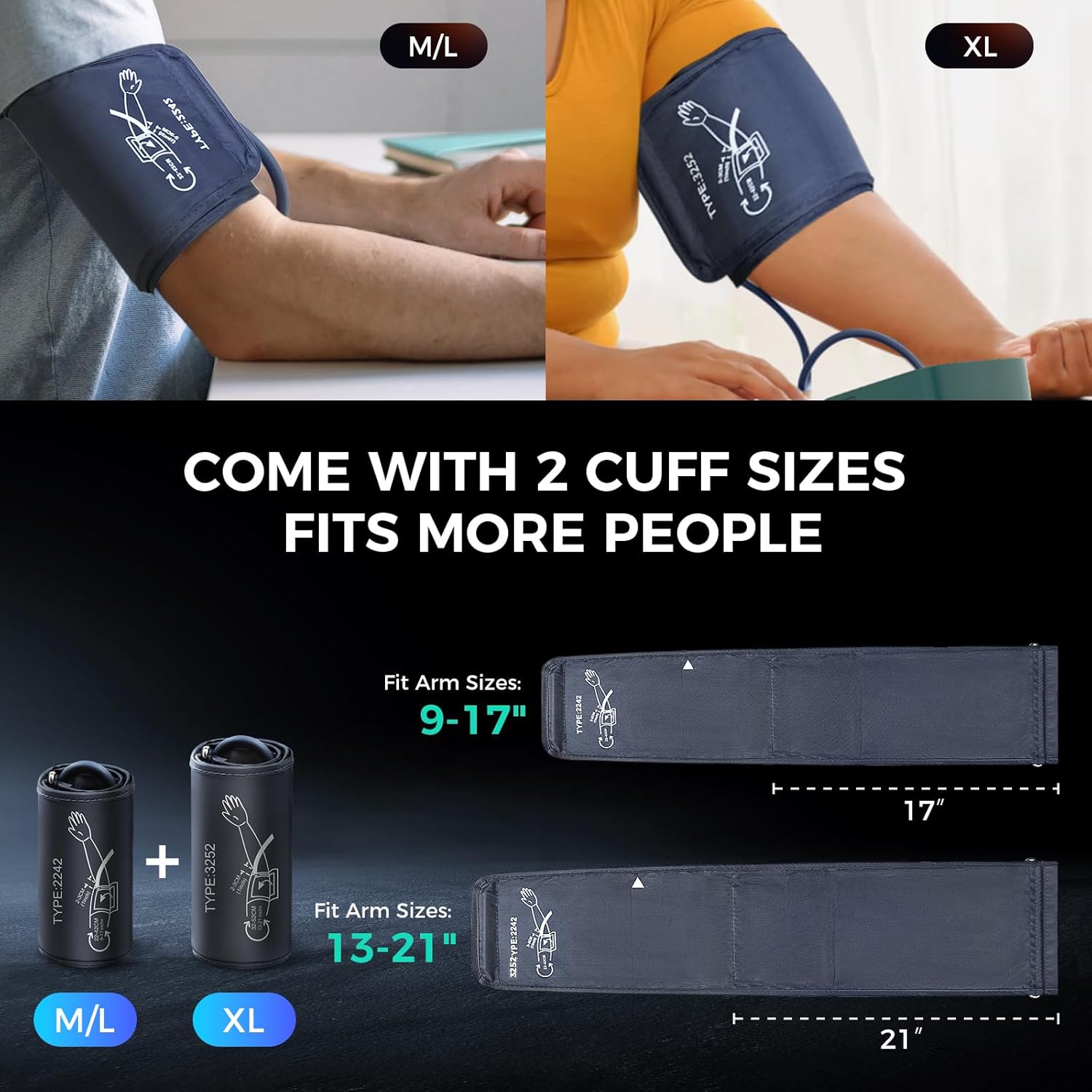 FYES Automatic Upper Arm Blood Pressure Monitor with Large LED Display, USB Charging

