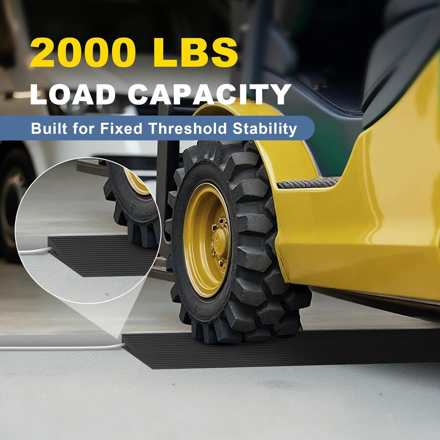 3/4 in Rubber Threshold Ramp for Doorways, Heavy Duty Wheelchair Ramp 2000 lb

