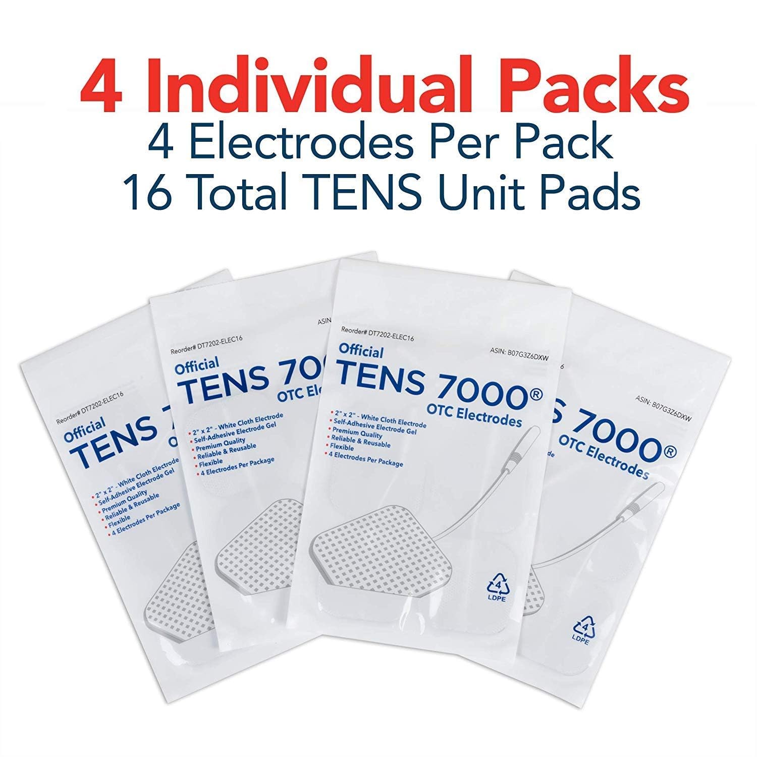 TENS 7000 TENS Electrode Pads Replacement with Carrying Case

