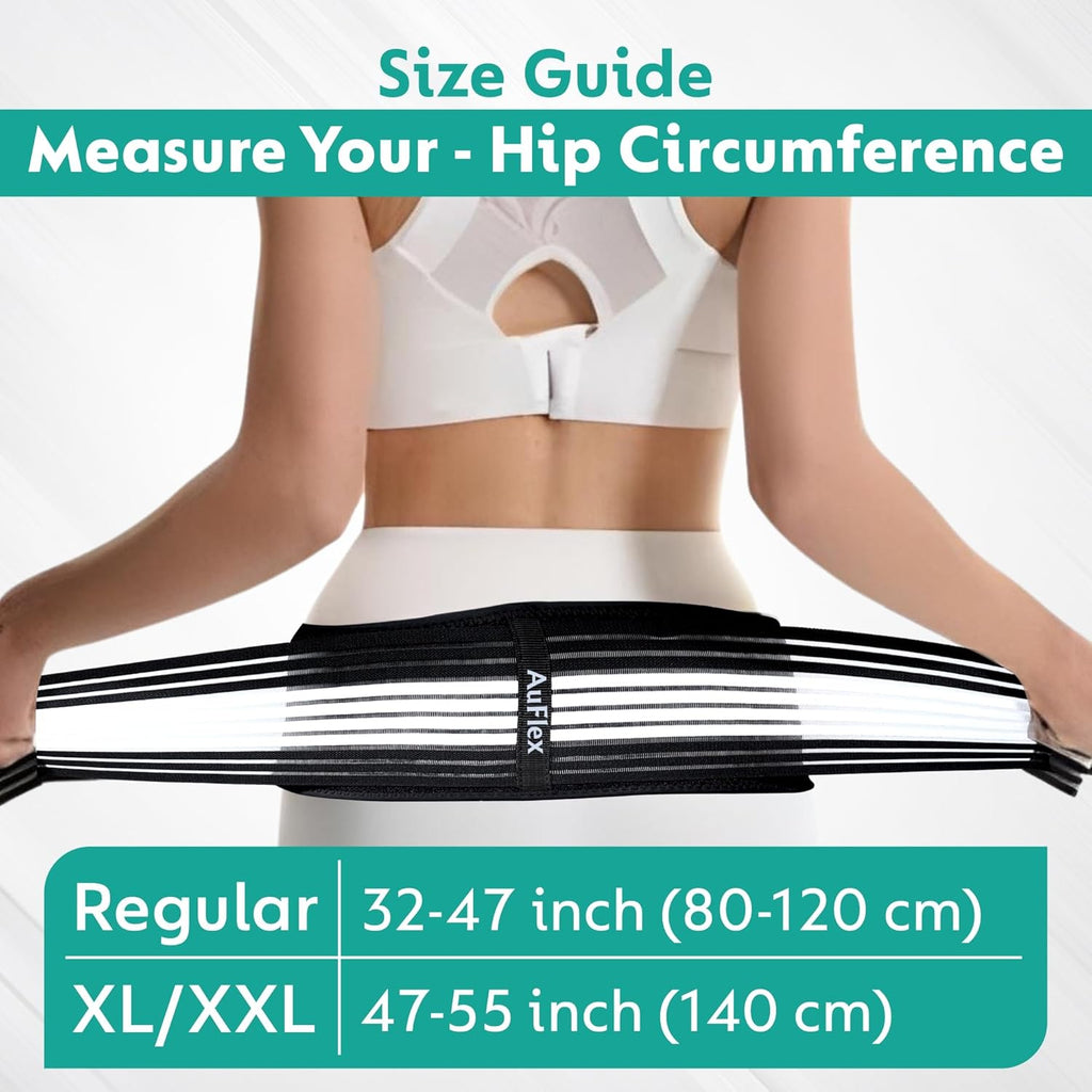 Auflex SI Joint Belt for Sciatica and Lower Back Support, Adjustable Anti-Slip Brace

