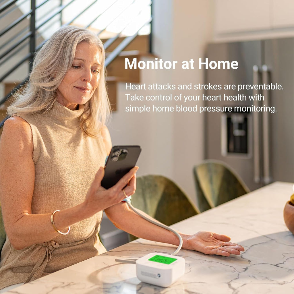 iHealth Track smart upper arm blood pressure monitor with wide range Bluetooth cuff

