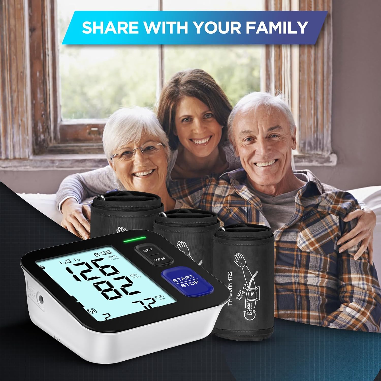AQESO Upper Arm Blood Pressure Monitor, Automatic Digital BP Machine

