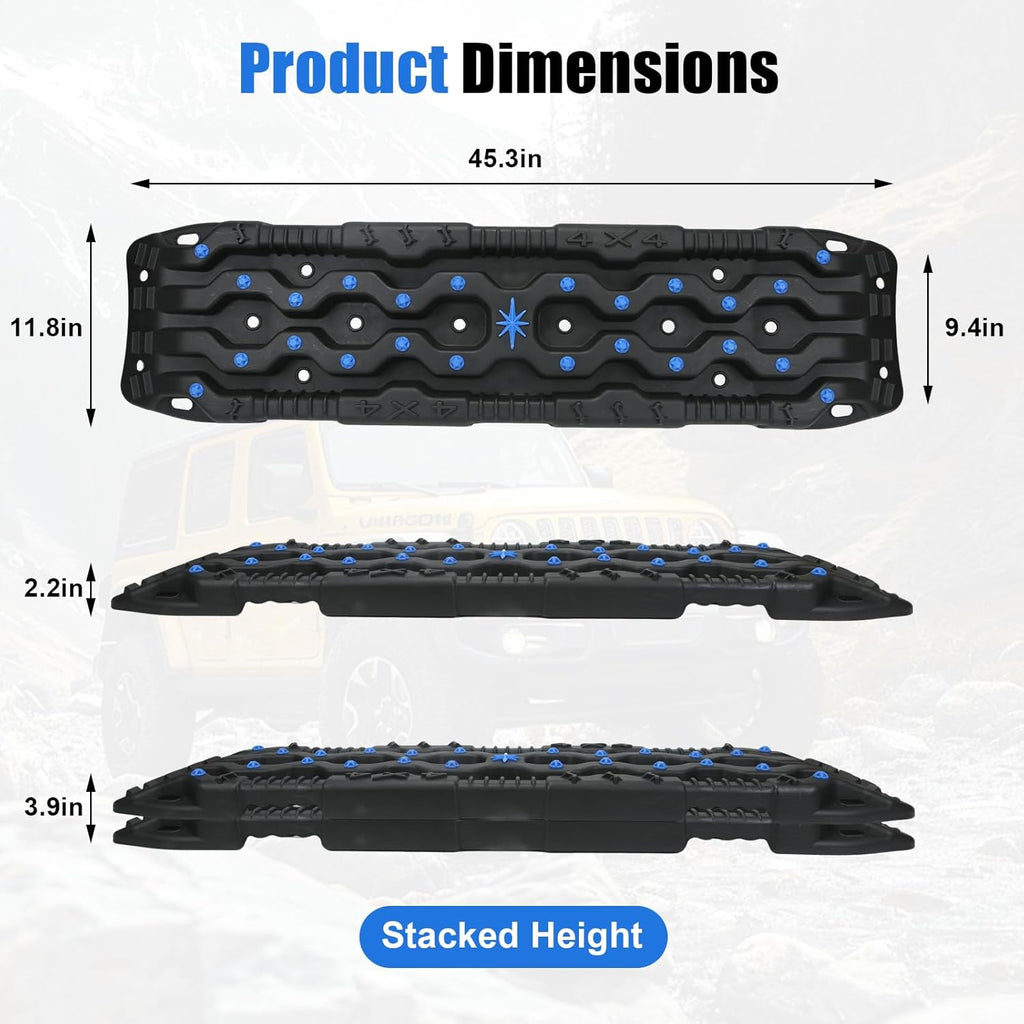 Off-Road Traction Boards with Jack Base, Recovery Tracks for 4x4 Trucks and SUVs

