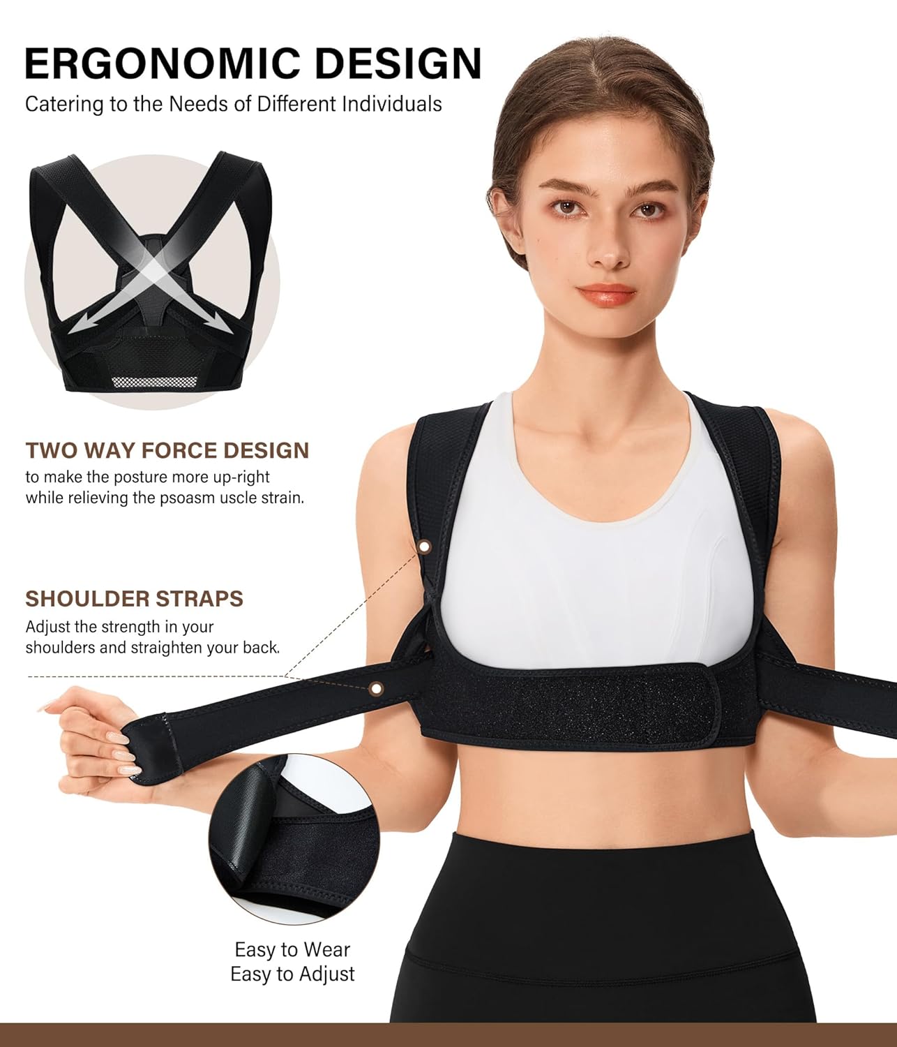 URSEXYLY Posture Corrector for Women Breathable Back Brace Adjustable Support

