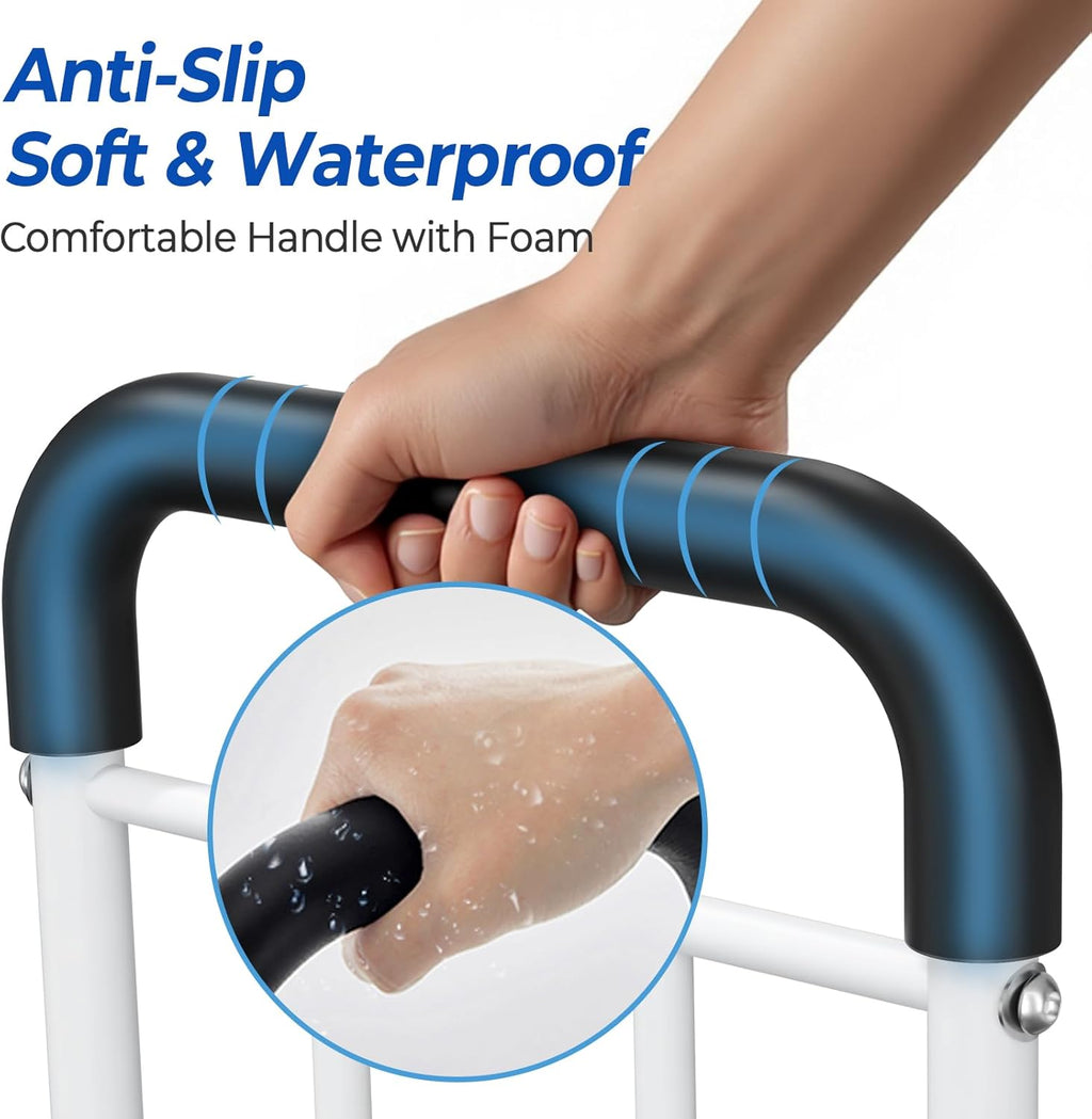 BigDolphin Adjustable Bed Rail for Seniors Safety, Non-Slip Handle, Storage Pocket

