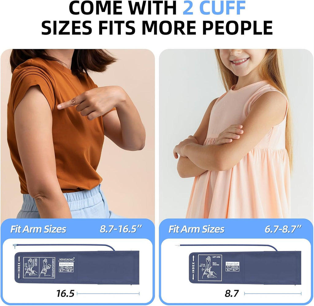 VOLUETH Upper Arm Blood Pressure Monitor for Kids and Adults with LCD Display

