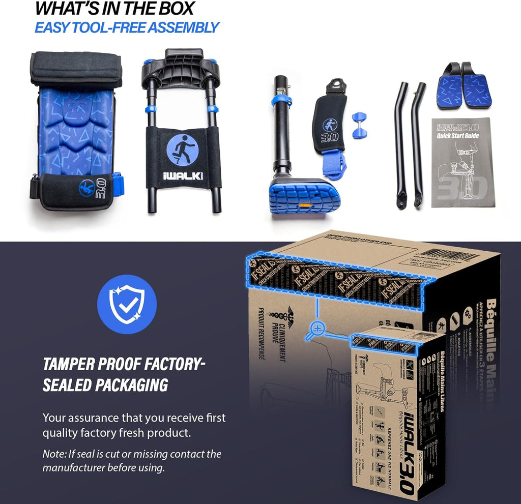 iWALK3.0 Hands-Free Knee Crutch for Lower Leg Injuries, Alternative to Crutches

