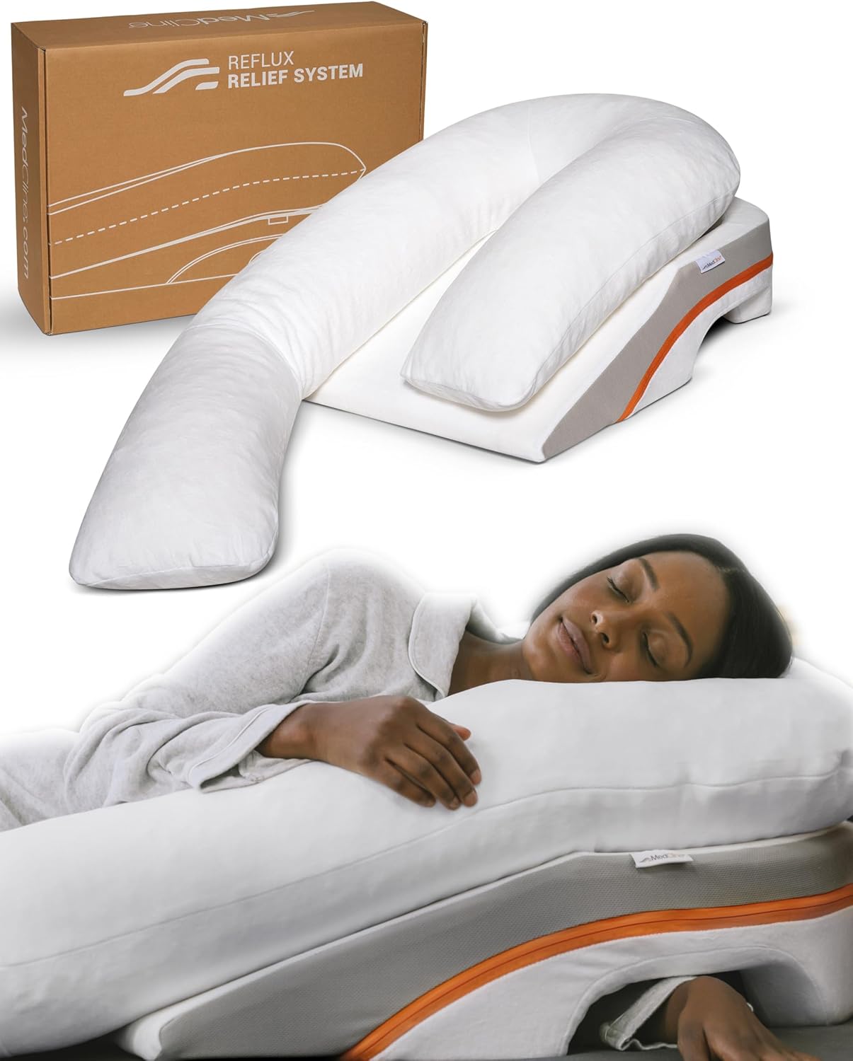 MedCline GERD Bed Wedge Pillow with Arm Pocket for Inclined Sleep

