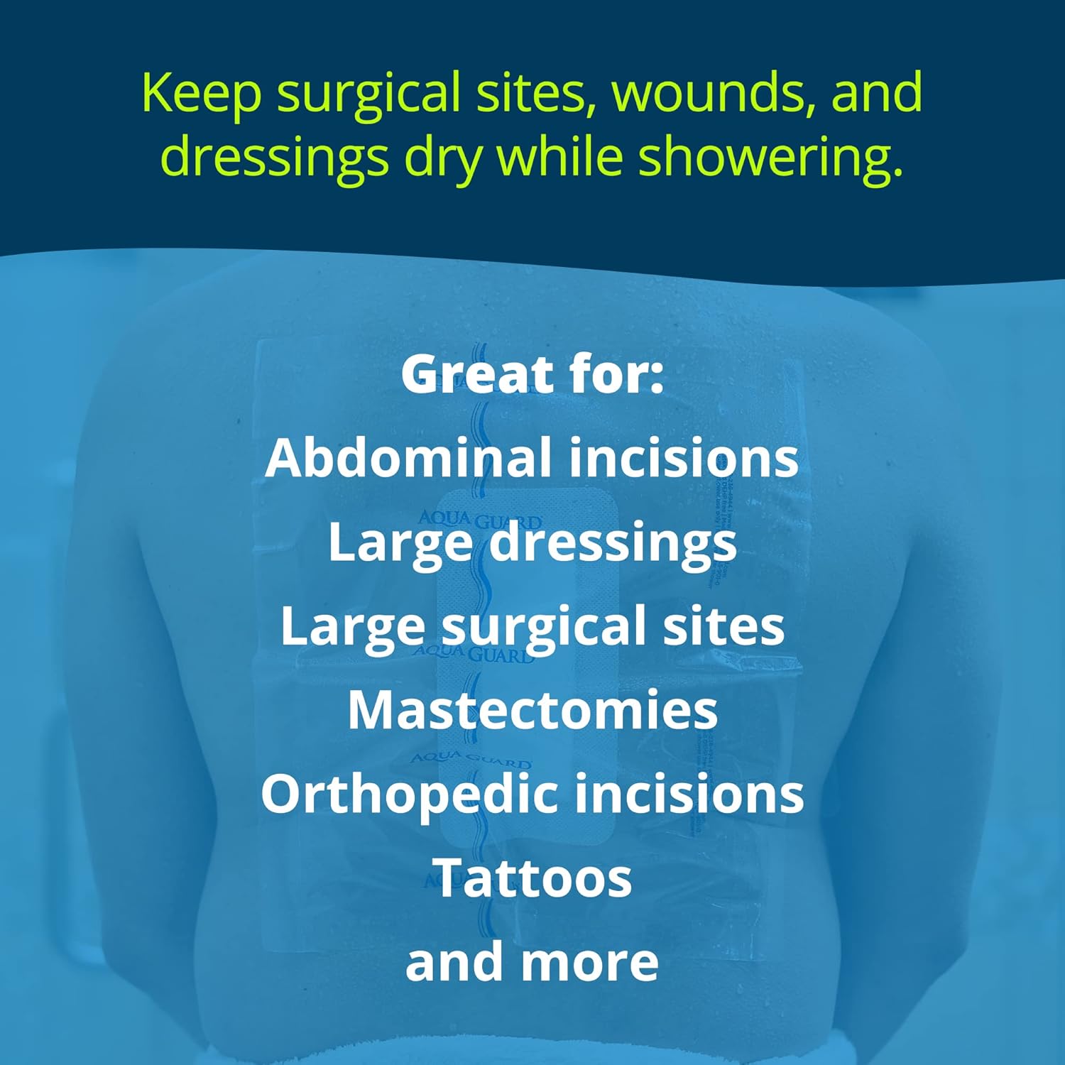 TIDI AquaGuard self-adhesive waterproof moisture barrier for shower wound dressing

