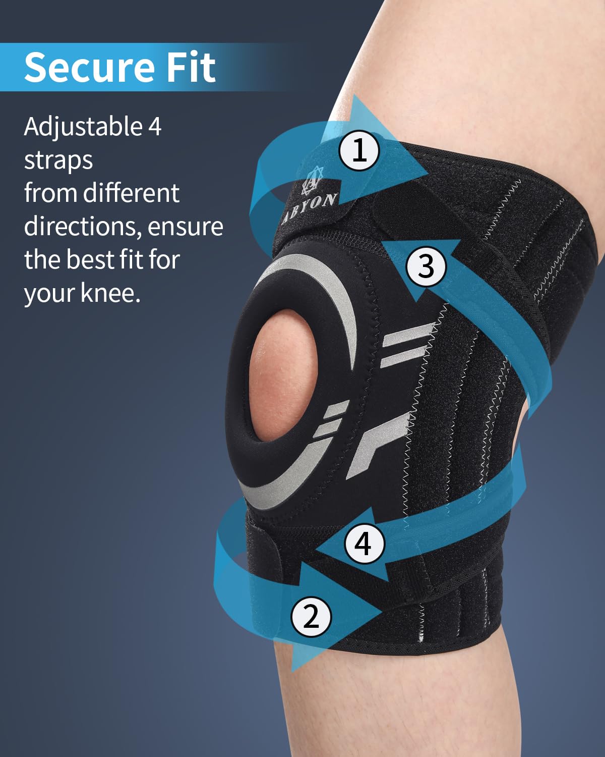 ABYON Adjustable Knee Brace with Neoprene Patella Gel Pad and Side Springs

