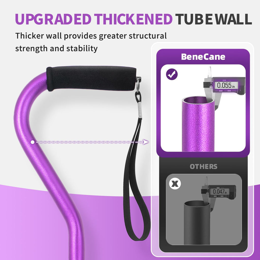BeneCane Adjustable Walking Cane with Offset Cushioned Handle, Lightweight Mobility Aid

