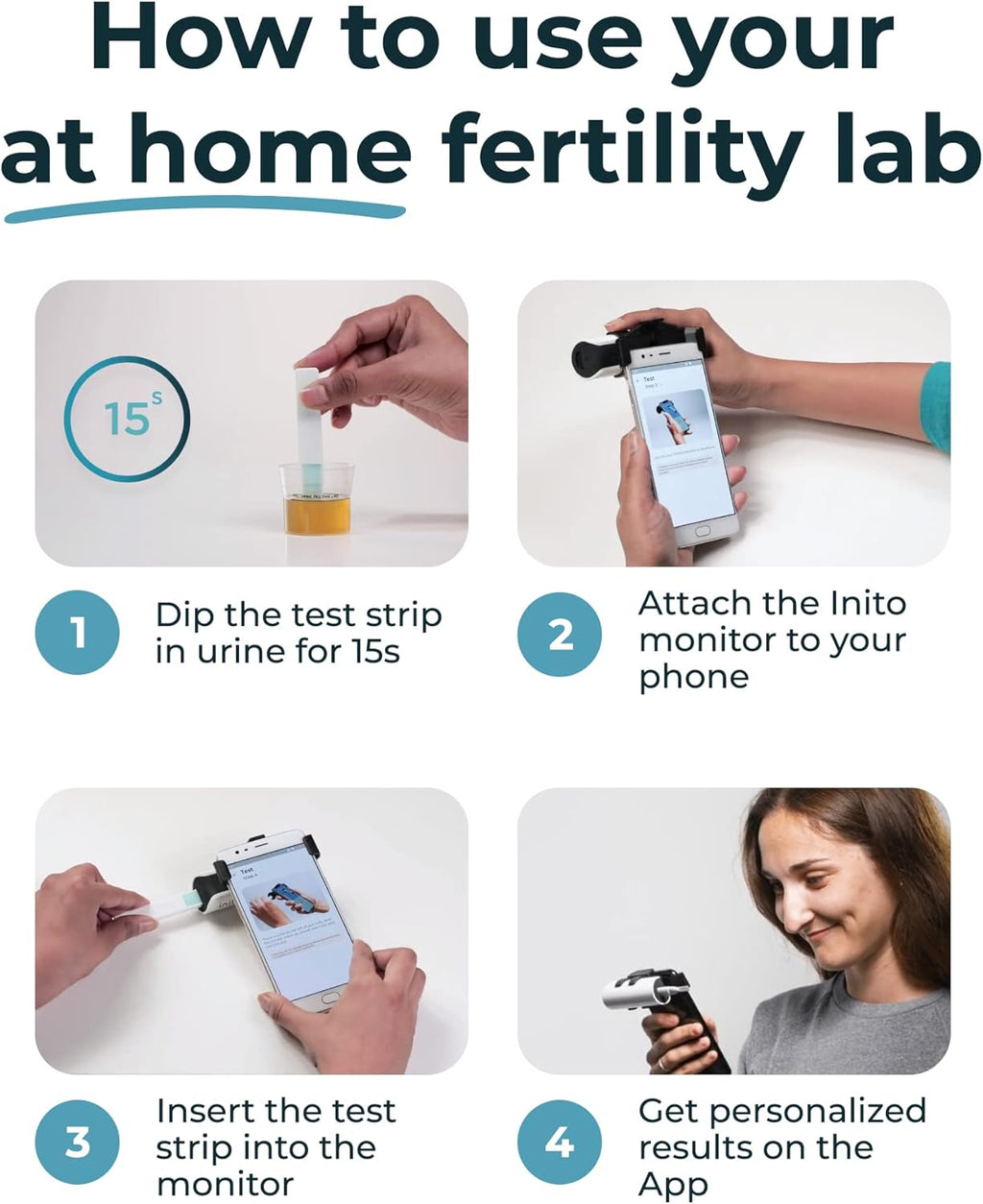 Inito Fertility Monitor & Hormone Tracker for Women | Estrogen, LH, PdG, FSH

