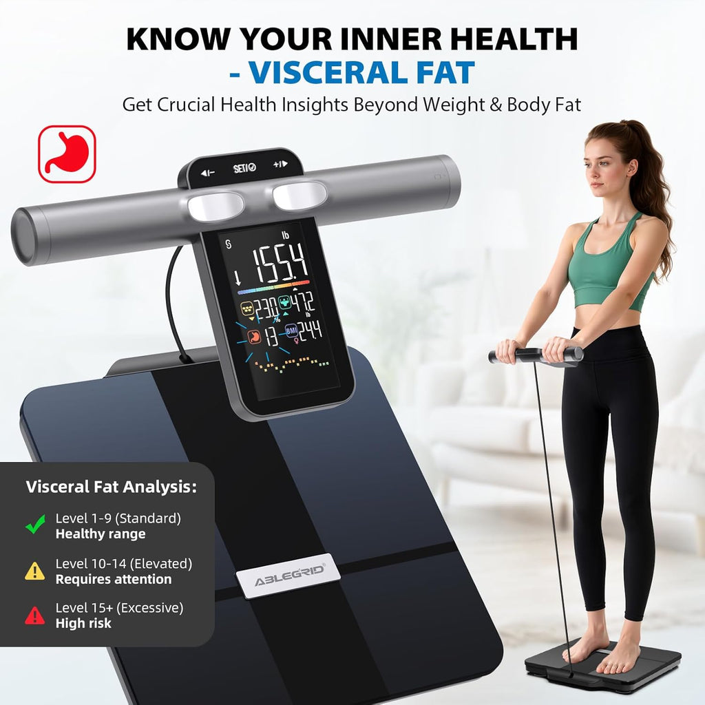 ABLEGRID 8-Electrode Smart Bathroom Scale Body Composition Analyzer


