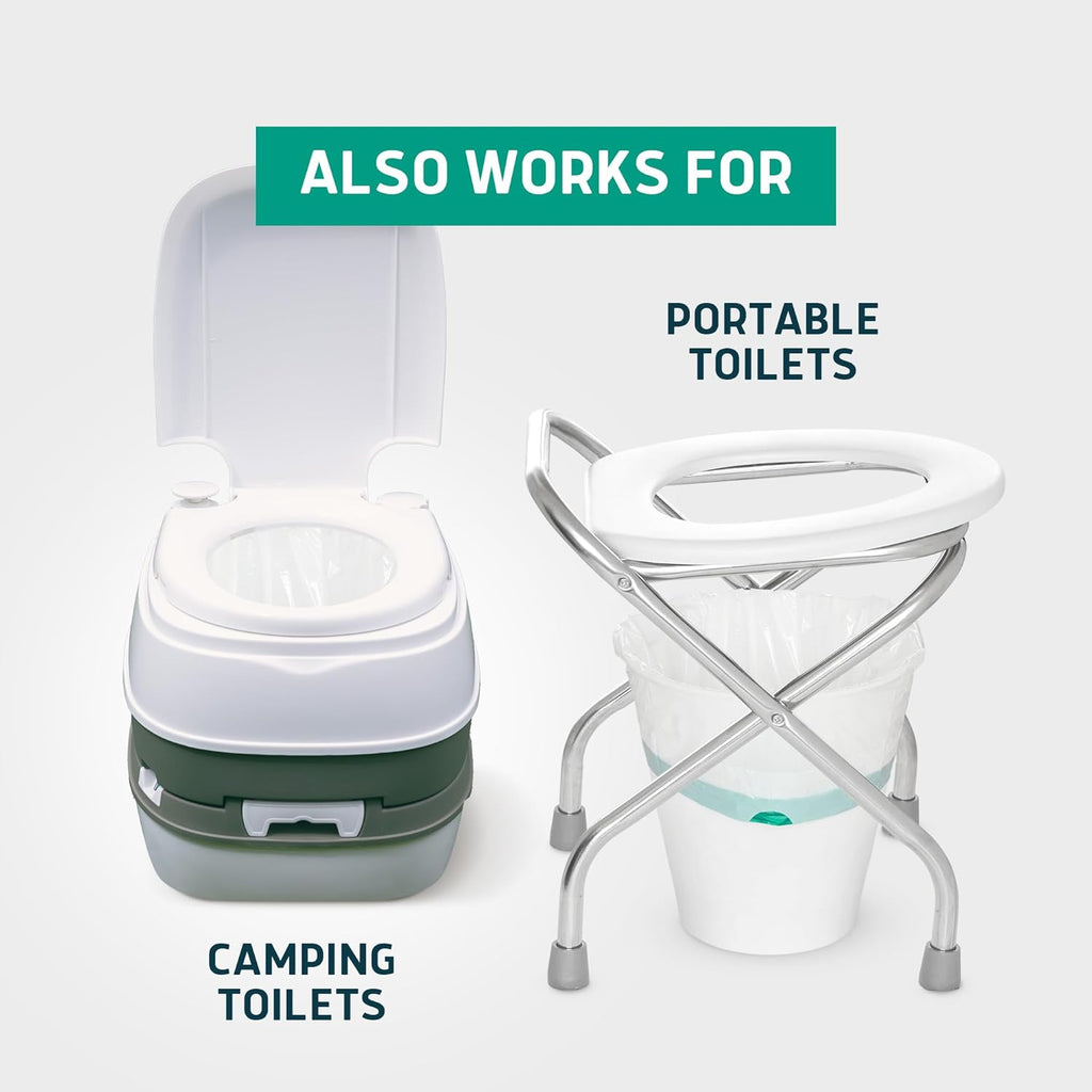 Lunderg Commode Liners Disposable Bedside Toilet Bags, Medical-Grade Portable Waste

