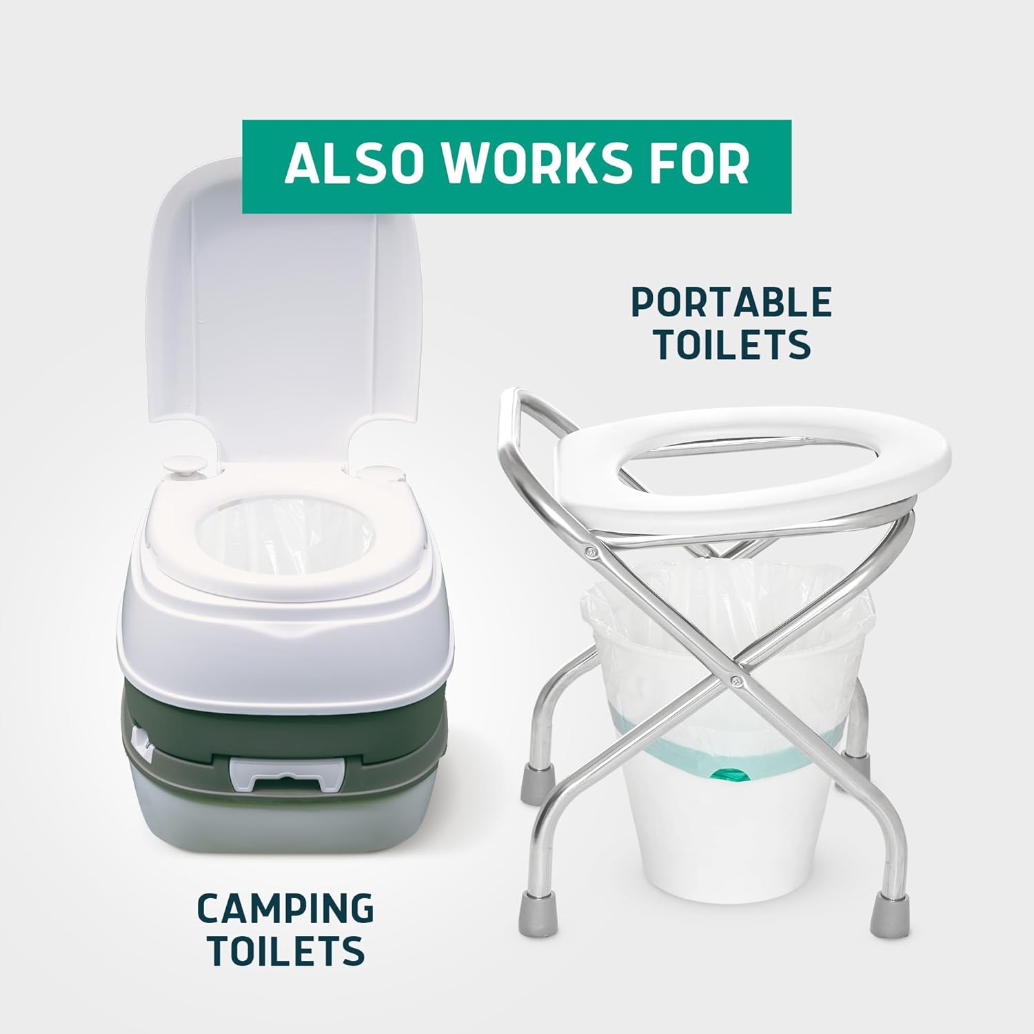 Lunderg Commode Liners Disposable Bedside Toilet Bags, Medical-Grade Portable Waste

