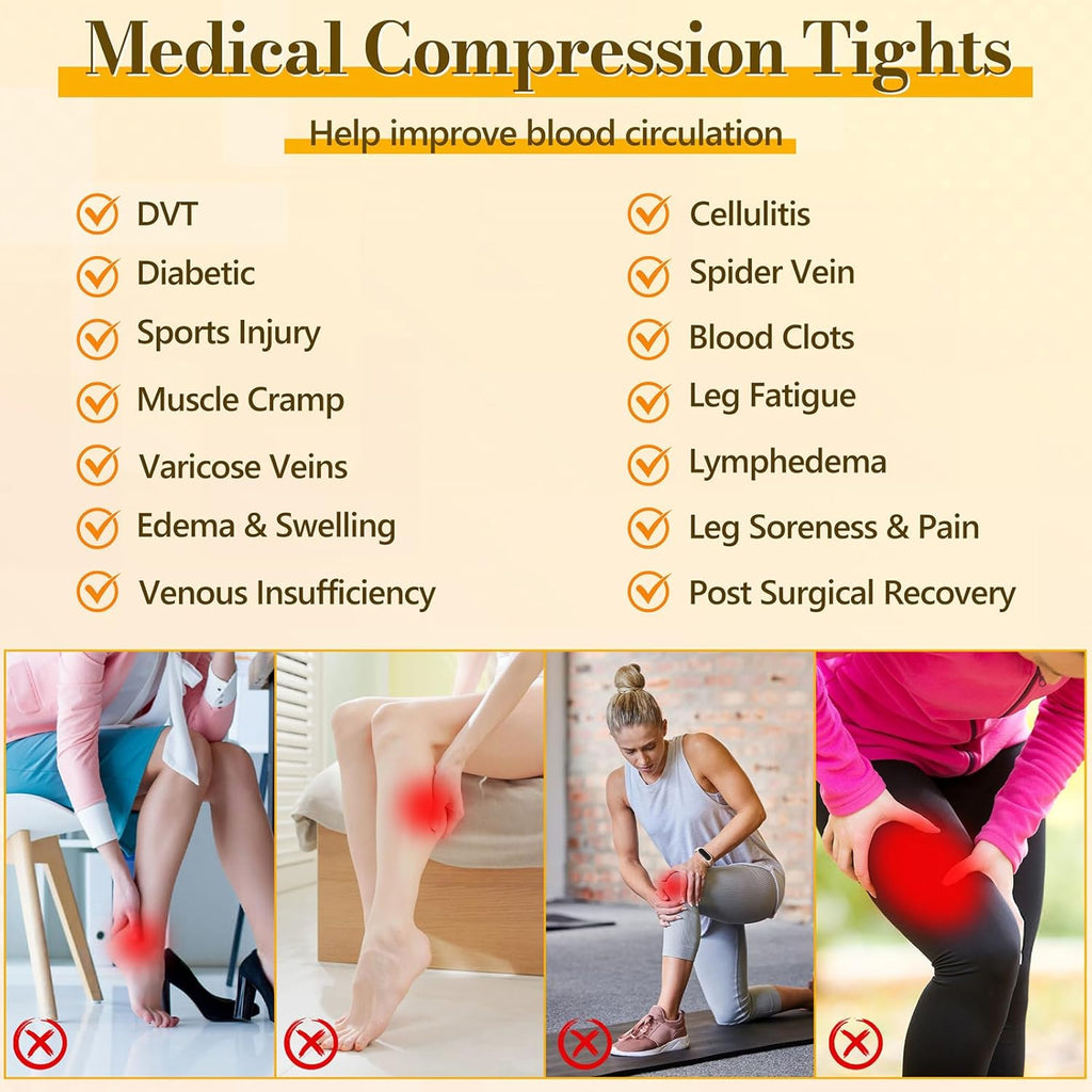 Myshear 20–30 mmHg Graduated Compression Pantyhose, Closed Toe Support Tights

