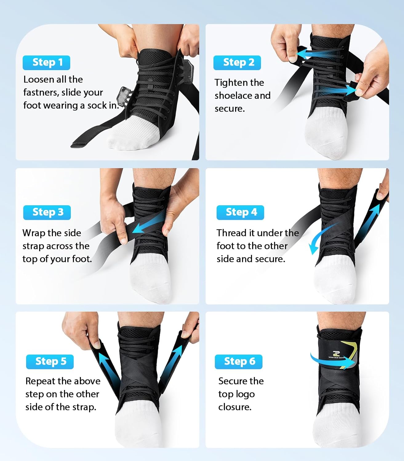 ZOELION Auto-Adaptive Ankle Brace with Flex Support and Hook-and-Loop Closure


