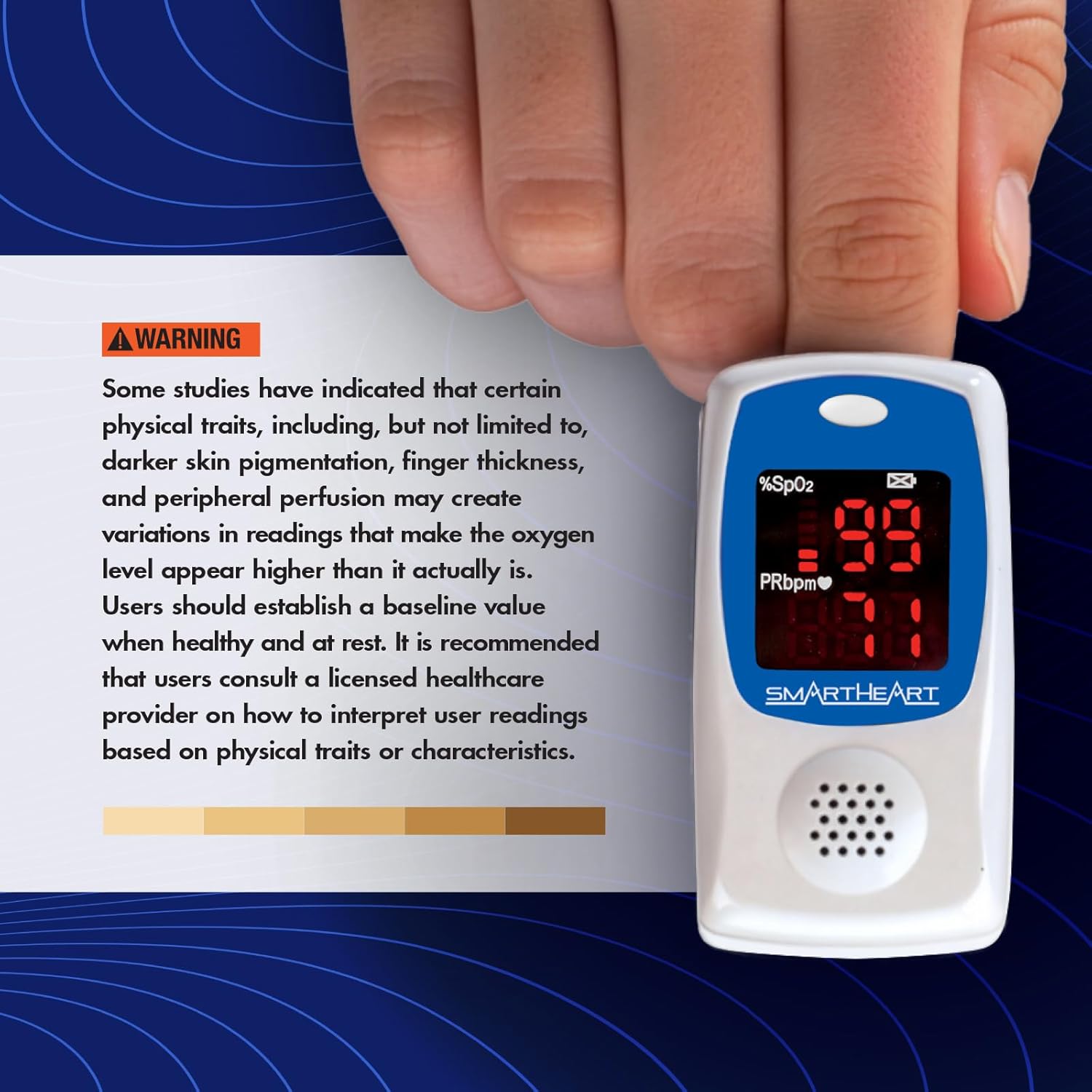 SmartHeart Fingertip Pulse Oximeter with Talking Monitoring

