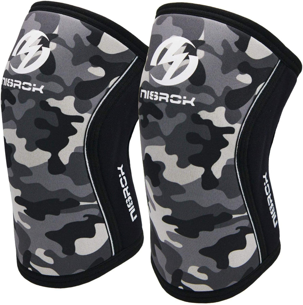 Nisrok 7mm Neoprene Compression Knee Sleeves, Support for Weightlifting & Sports

