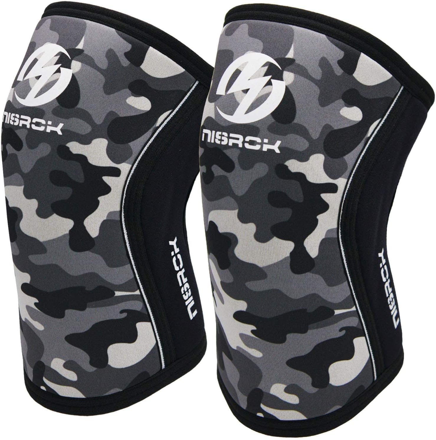 Nisrok 7mm Neoprene Compression Knee Sleeves, Support for Weightlifting & Sports

