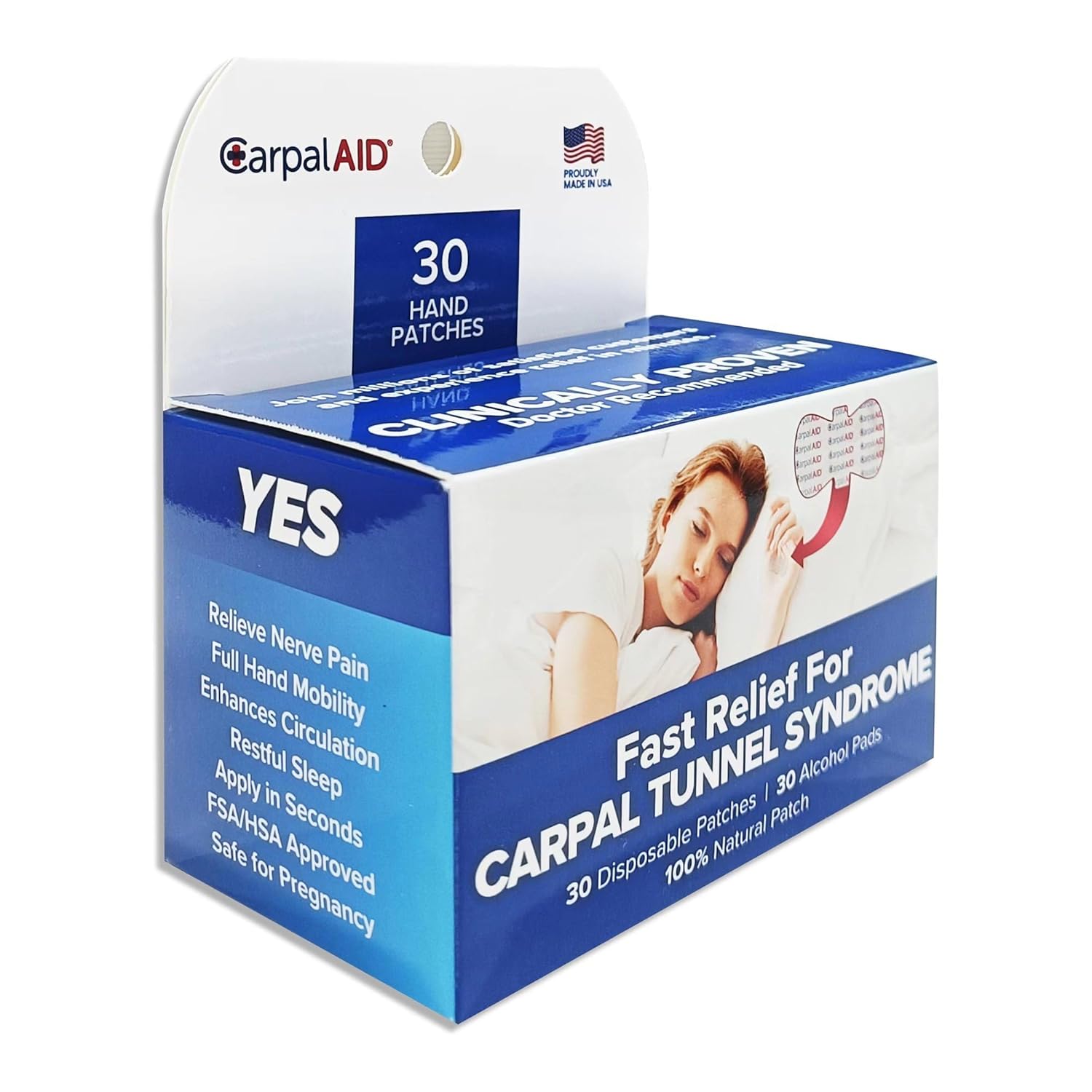 Carpal Aid Clear Adhesive Hand Carpal Tunnel Support Patch

