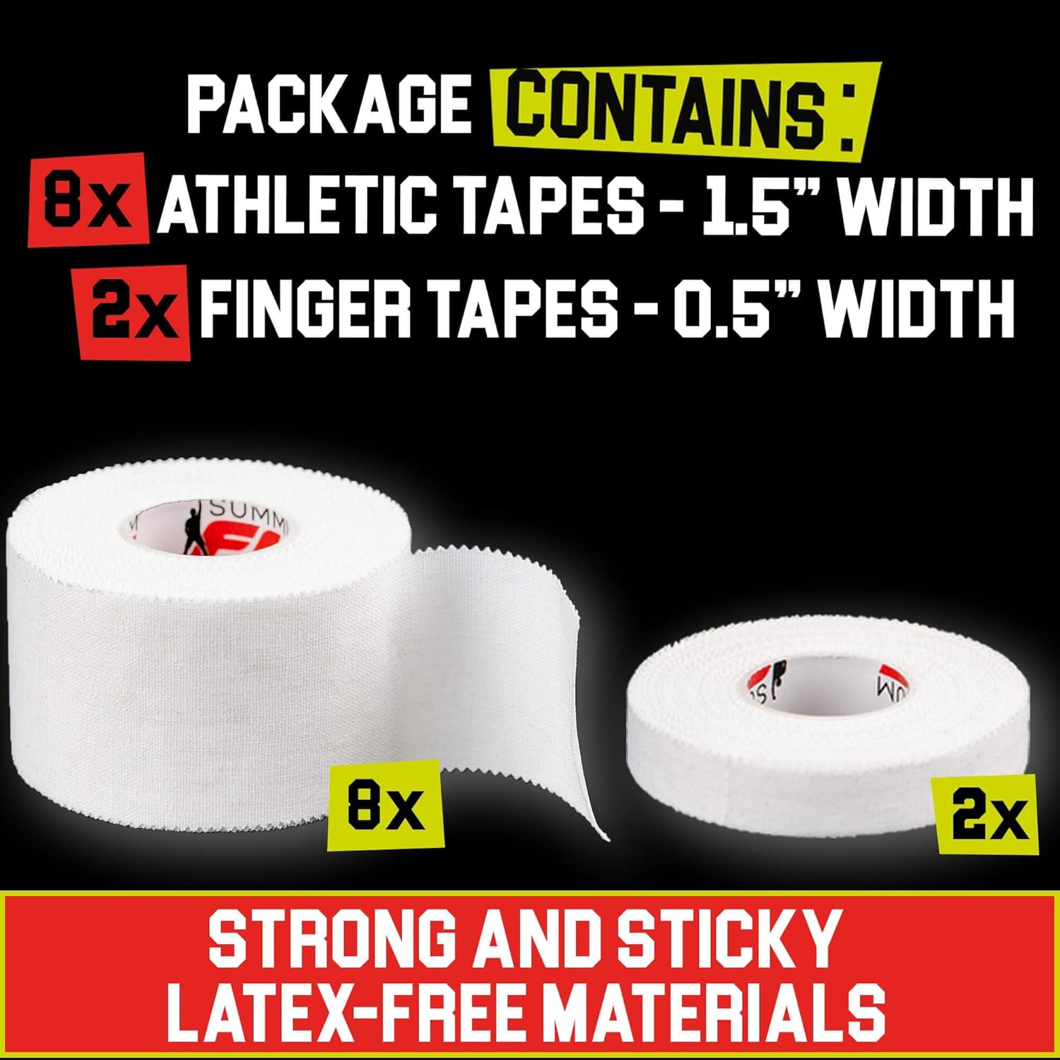 Summum Fit Athletic Tape for Wrist and Ankle Support, Latex-Free, No Residue

