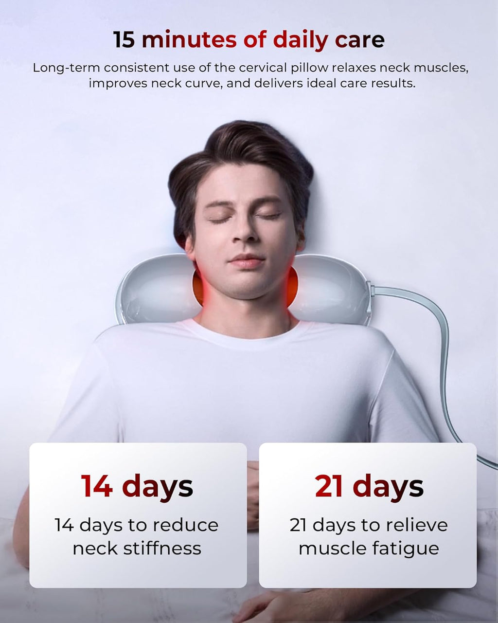 FliKEZE Heated Neck Stretcher with Red Light Therapy, Cervical Traction Device

