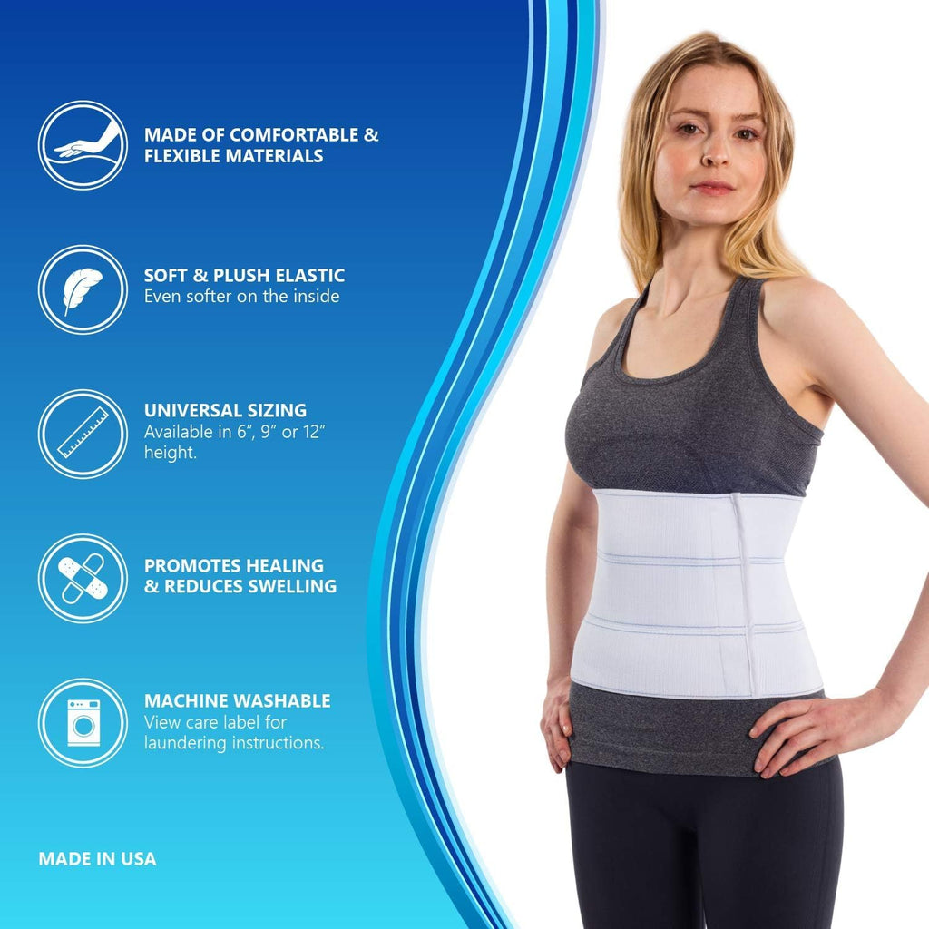NYOrtho Abdominal Binder Lower Waist Support Belt Compression Wrap for Men and Women

