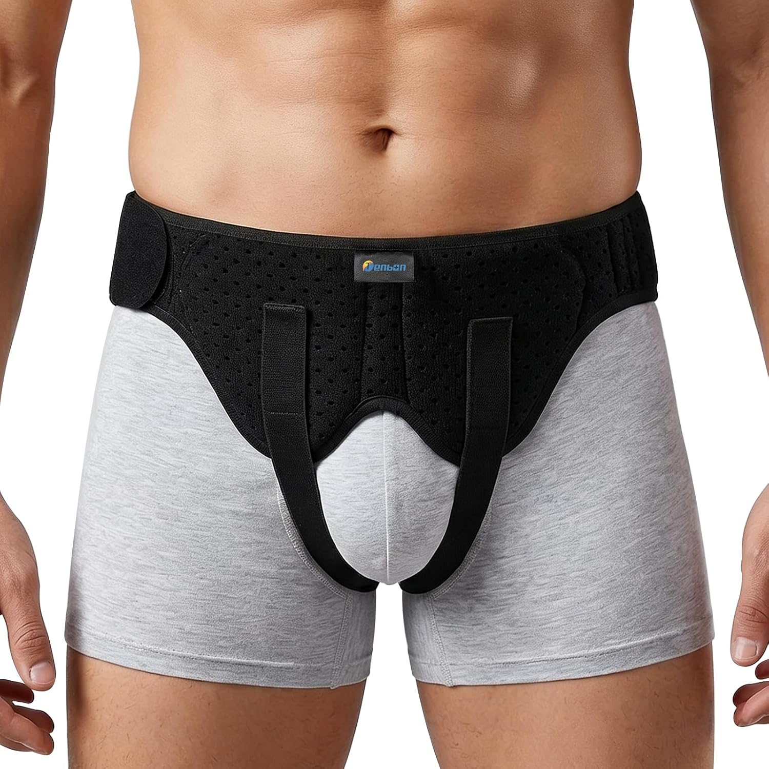 Tenbon Inguinal Hernia Belt for Men, Bilateral Groin Support Brace with Pads

