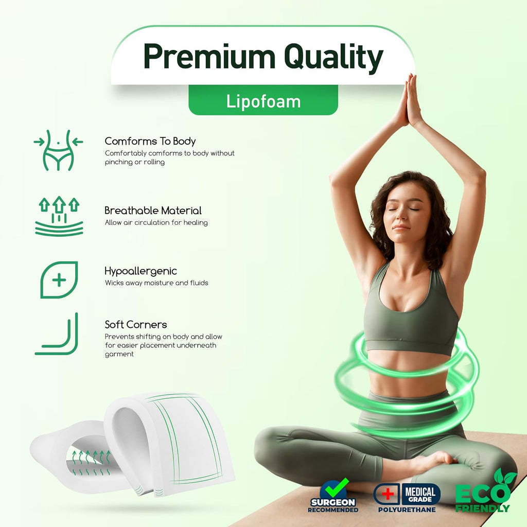 AcuPlush Lipo Foam Pads for Liposuction Recovery, Abdominal Support Board 8x11

