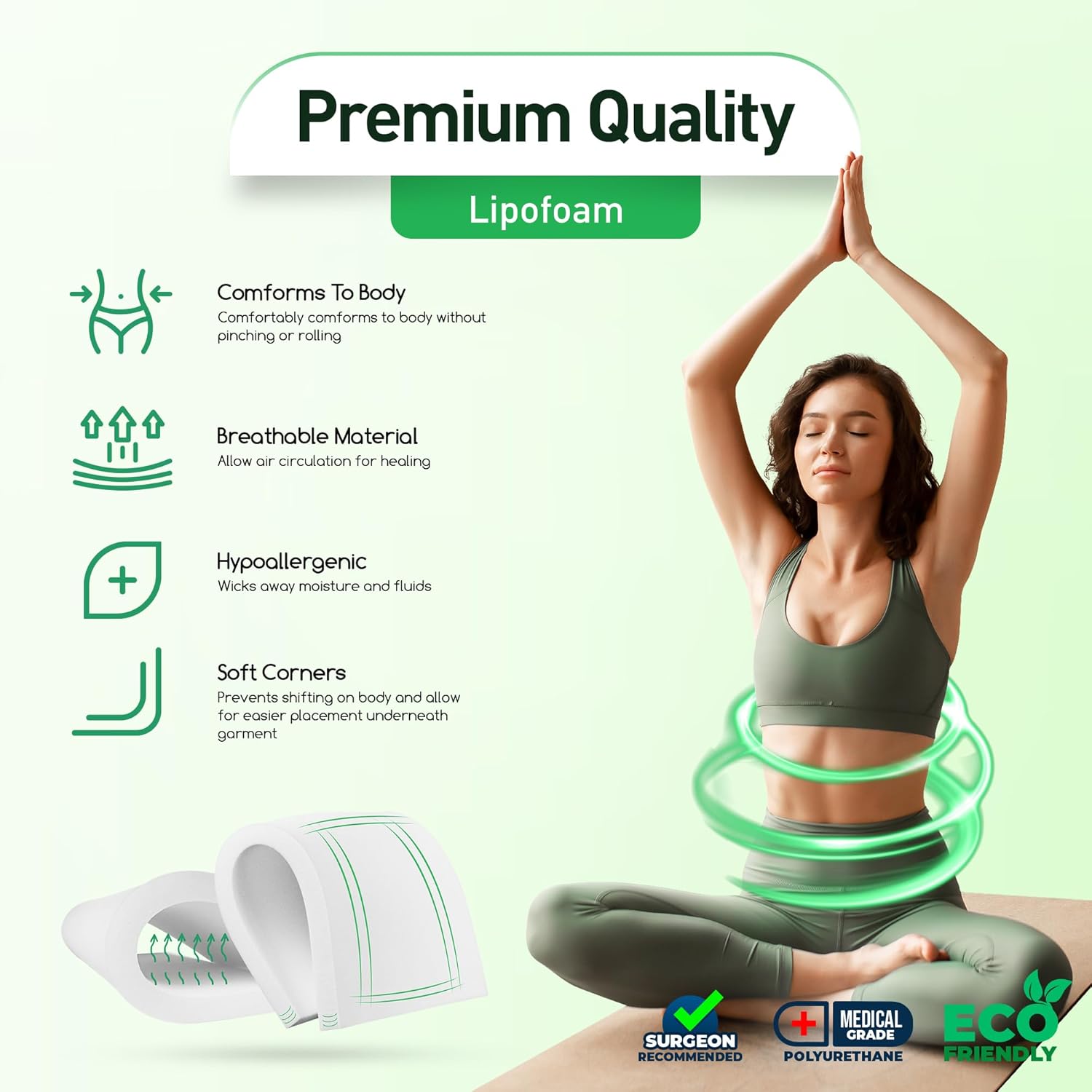 AcuPlush Lipo Foam Pads for Liposuction Recovery, Abdominal Support Board 8x11

