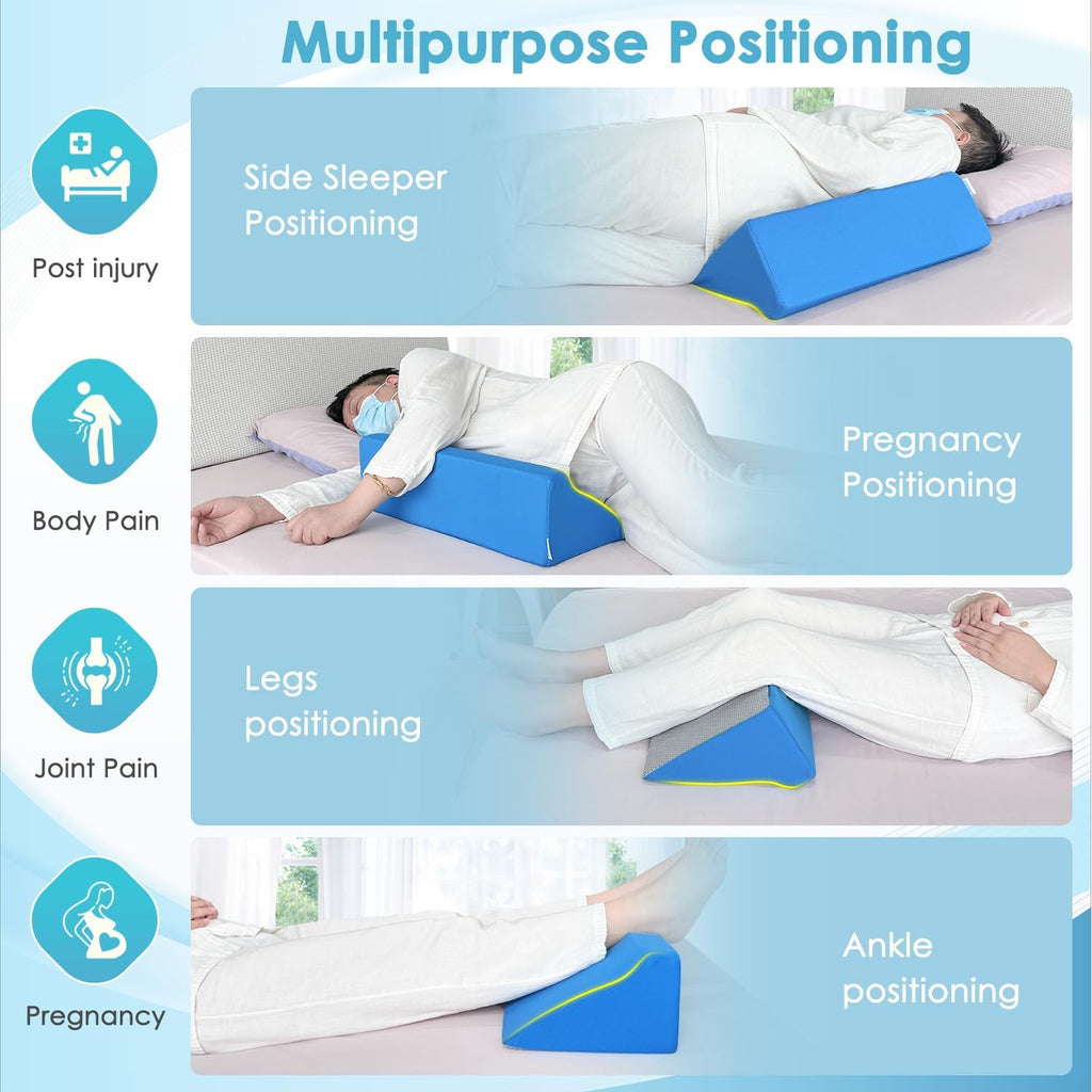 Bed Wedge Pillow for Seniors Post Surgery Pressure Relief Foam Positioning Cushion

