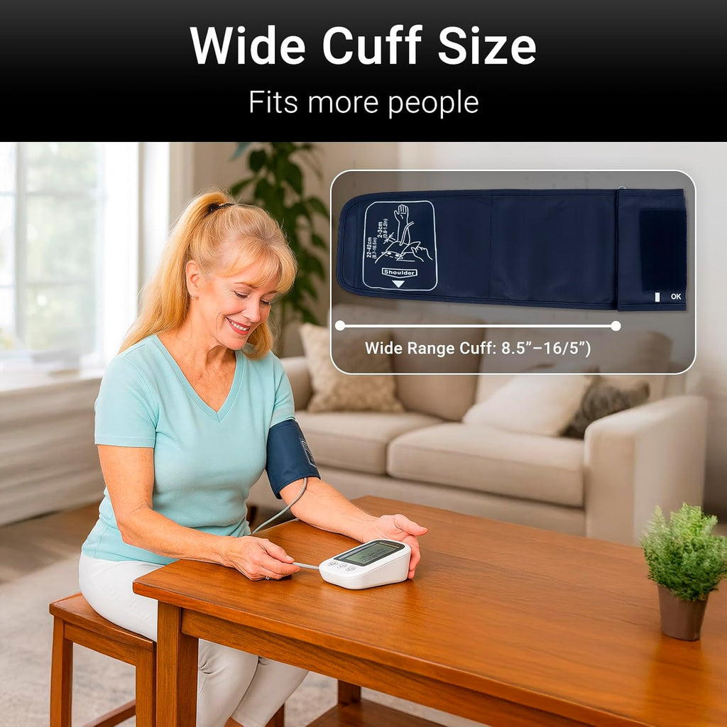 Vive Digital Automatic Upper Arm Blood Pressure Monitor with Heart Rate and Cuff

