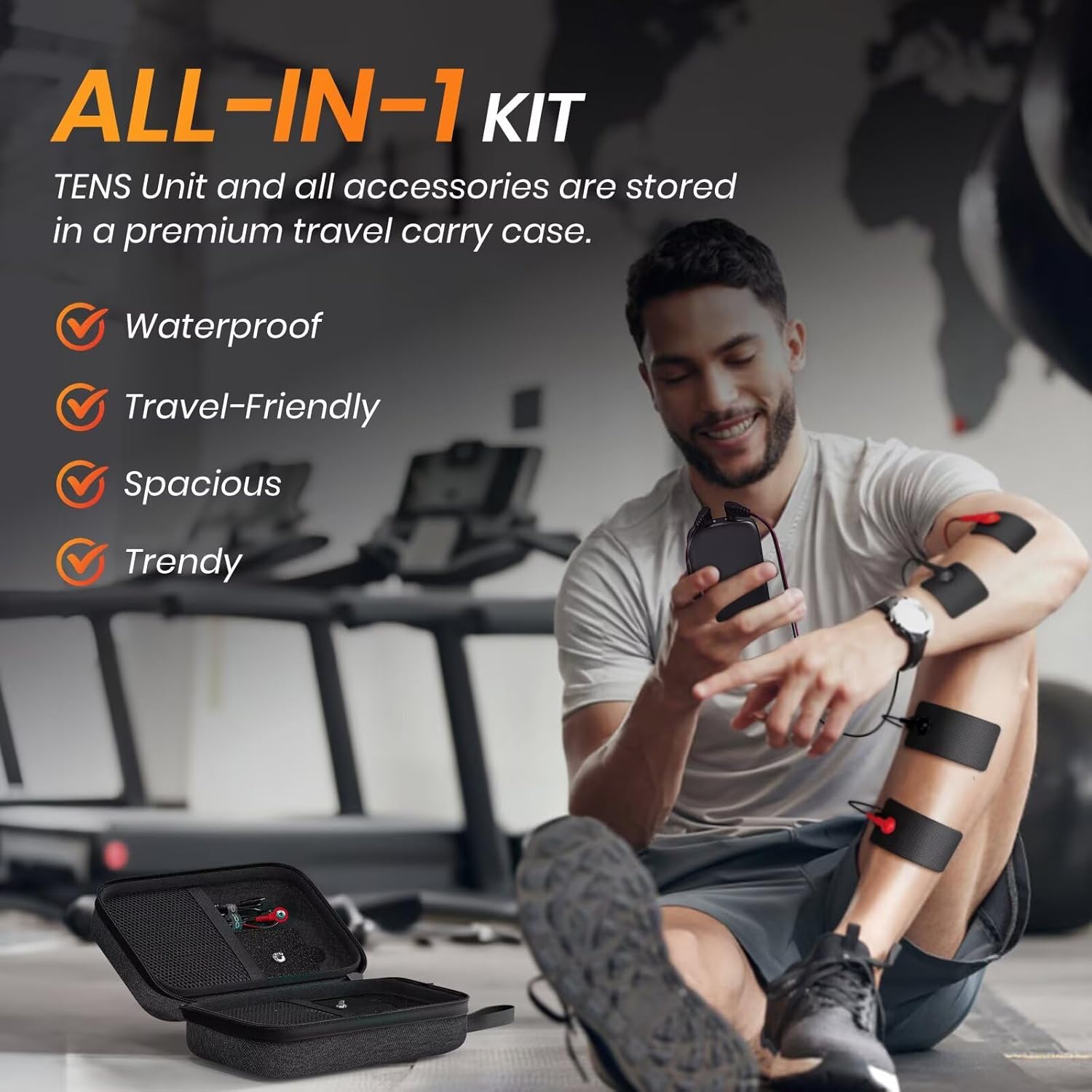 AVCOO 3-in-1 TENS Unit EMS Muscle Stimulator with 24 Modes, Portable Pain Relief


