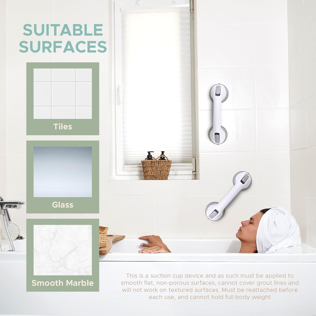 Grab Bars for Bathtubs and Showers Suction Handle Heavy Duty Removable

