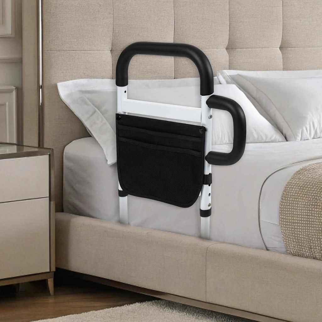 Klvied Bed Rails for Elderly, Adjustable Bed Safety Rail with Storage Bag

